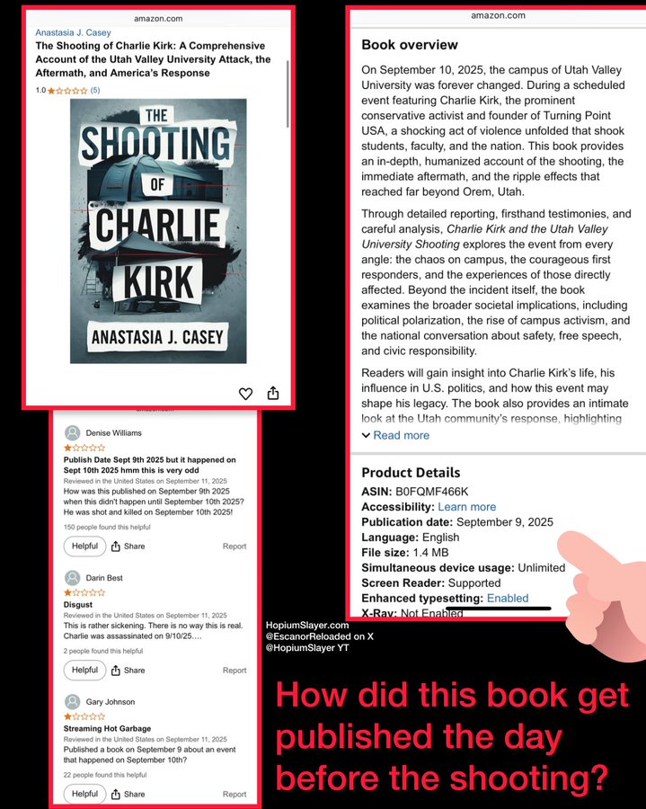 États-Unis : polémique autour d’un livre relatant le meurtre de Charlie Kirk, publié avant le drame